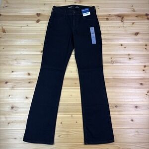 NEW Old Navy Jeans Womens 0 Black WOW Bootcut Mid Rise Denim Jeans